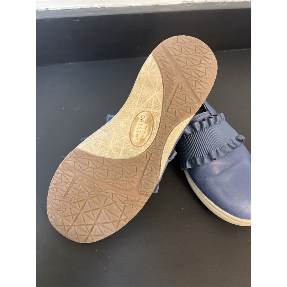 Earth Origins Ellis Shoes Womens Blue Leather Ruffle Casual‎ Comfort Slip On 7.5 - Picture 4 of 10